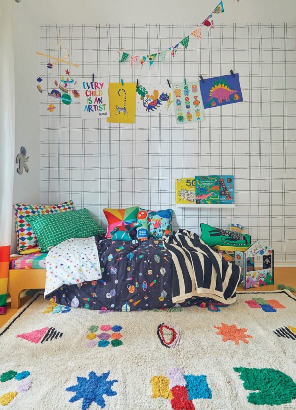 Papel de Parede Infantil - Quadriculado Duplo Verde - Image 5