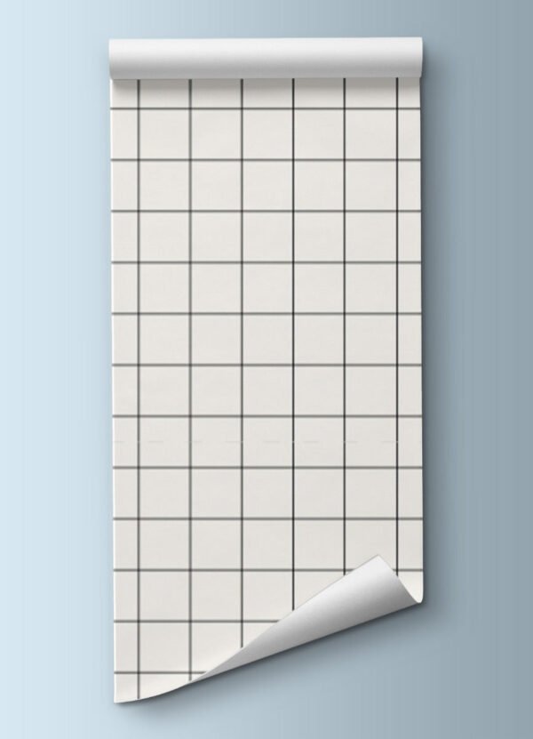 Papel de Parede Infantil - Quadriculado Grid Preto - Image 2